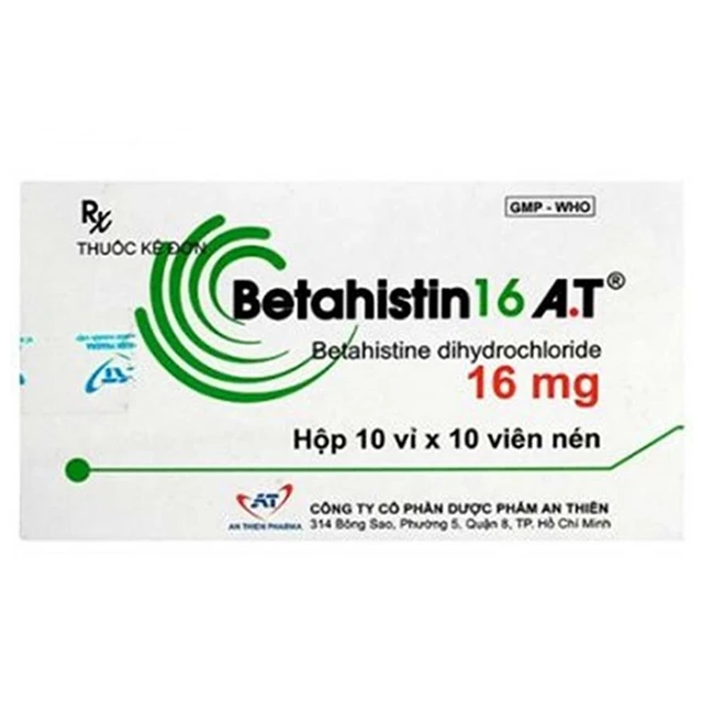 Thuốc Betahistin 16mg An Thiên điều trị chóng mặt (10 vỉ x 10 viên).webp