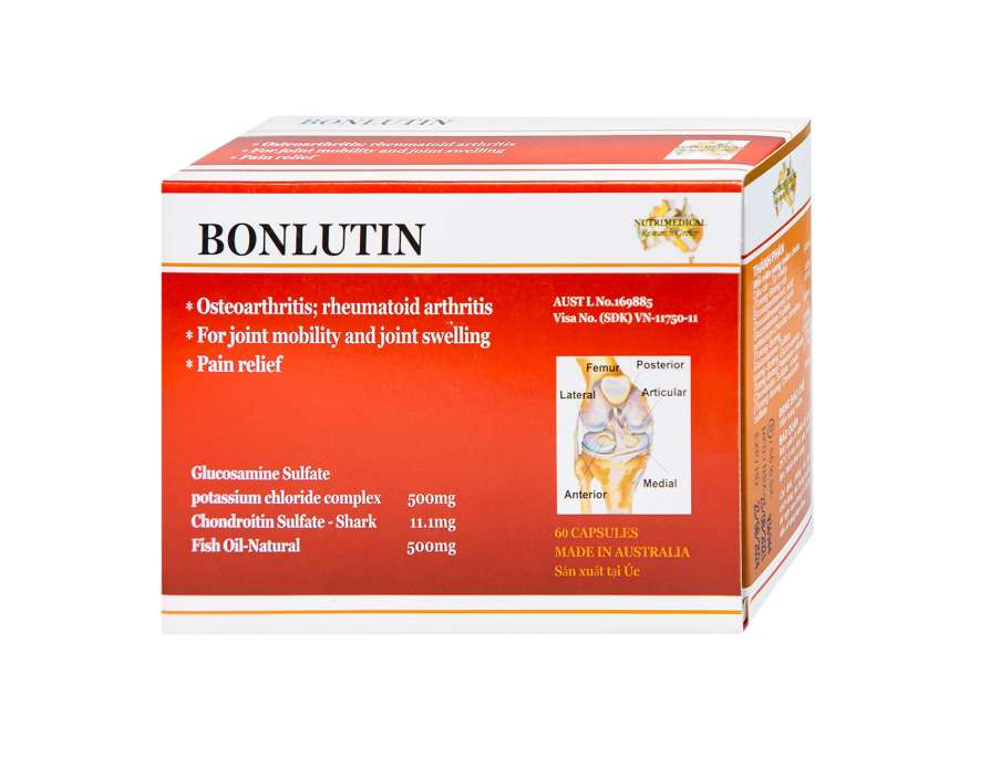 Thuốc Bonlutin Catalent giảm triệu chứng của thoái hóa khớp gối nhẹ và trung bình (4 vỉ x 15 viên).webp
