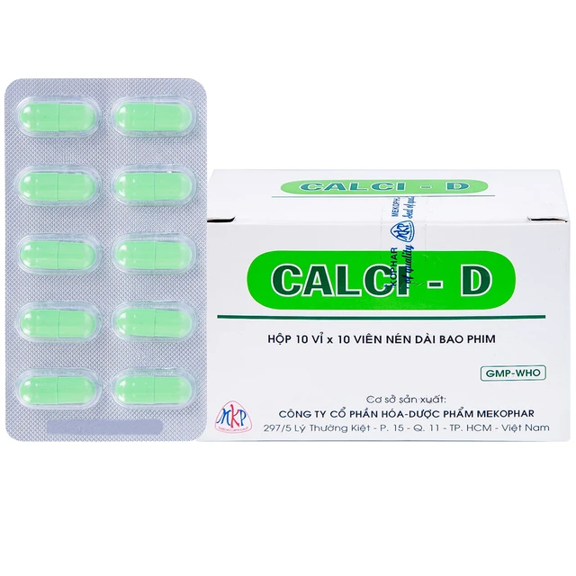 Thuốc Calci - D Mekophar bổ sung calci (10 vỉ x 10 viên).webp