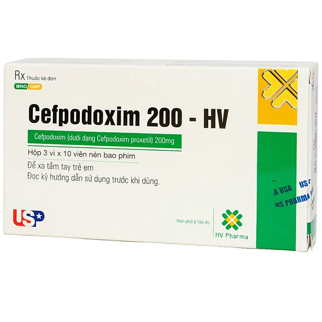 Thuốc Cefpodoxim 200mg-HV USP điều trị nhiễm khuẩn (3 vỉ x 10 viên).webp