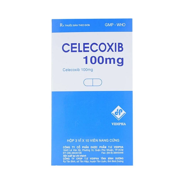 Thuốc Celecoxib 100mg Vidipha điều trị thoái hóa khớp, viêm khớp dạng thấp (3 vỉ x 10 viên).webp