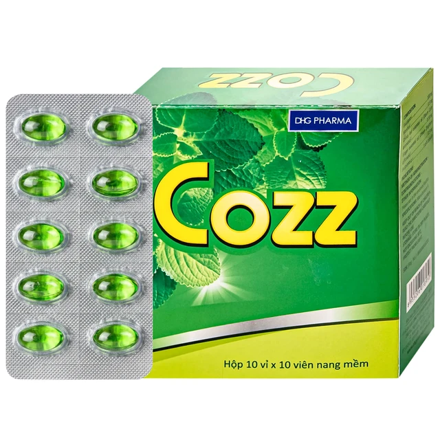Thuốc Cozz DHG điều trị các chứng ho, đau họng, sổ mũi, cảm cúm (10 vỉ x 10 viên).webp