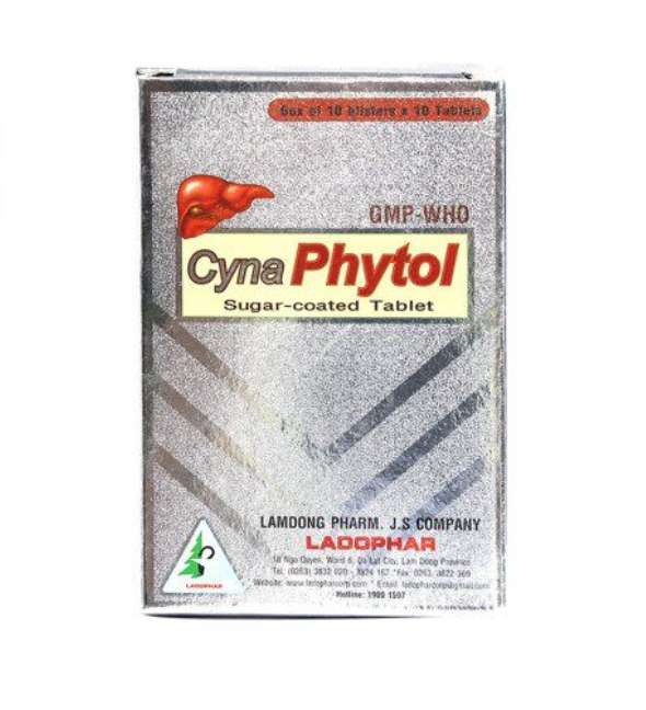 Thuốc Cynaphytol Ladophar Giải độc gan, thông mật, lợi tiểu, nhuận tràng (10 vỉ x 10 viên).webp