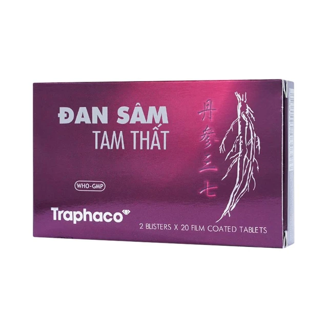 Thuốc Đan Sâm Tam Thất Traphaco phòng và trị chứng đau thắt ngực (2 vỉ x 20 viên).webp