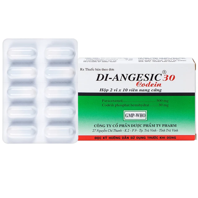 Thuốc Di-Angesic 30 Codein giảm đau cấp tính mức độ trung bình (2 vỉ x 10 viên).webp