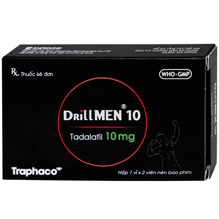 Thuốc DrillMEN 10mg Traphaco điều trị rối loại cương dương (1 vỉ x 2 viên).webp