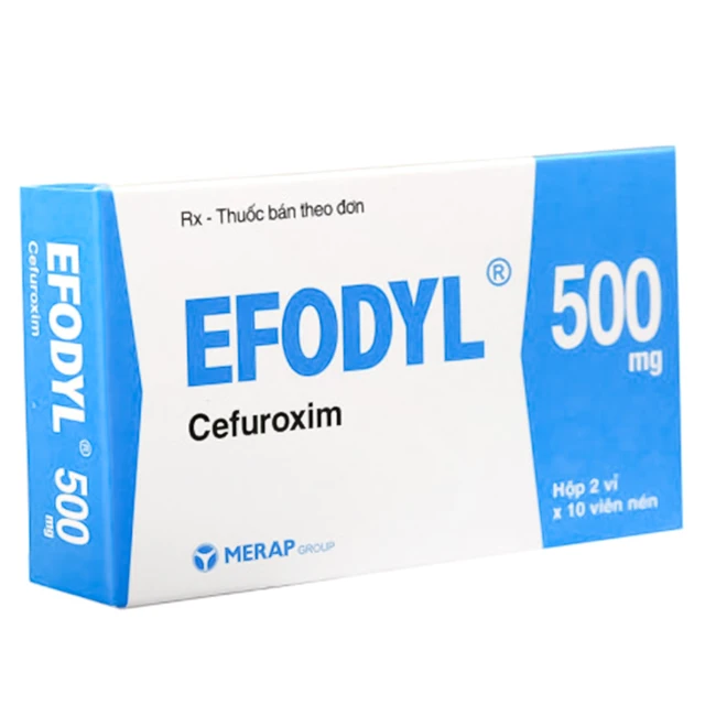 Thuốc Efodyl 500mg điều trị nhiễm khuẩn đường (2 vỉ x 10 viên).webp