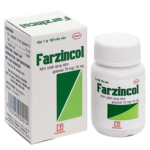 Thuốc Farzincol Pharmedic điều trị thiếu kẽm (100 viên).webp
