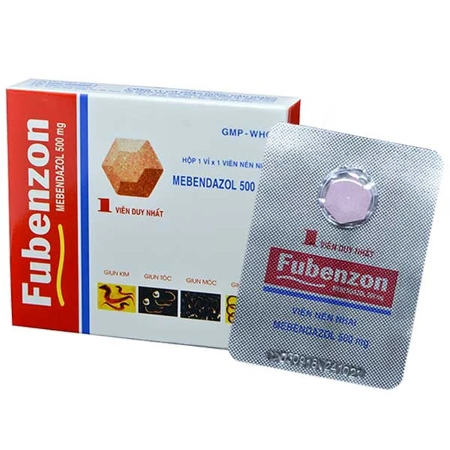Thuốc Fubenzon 500mg DHG điều trị nhiễm một hay nhiều loại giun (1 viên).webp