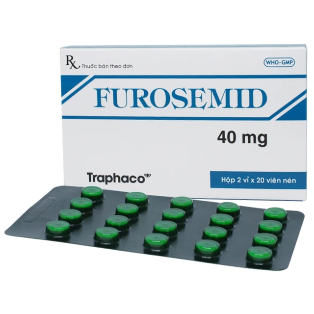 Thuốc Furosemid 40mg Traphaco điều trị phù, tăng huyết áp nhẹ hay trung bình (2 vỉ x 20 viên).webp