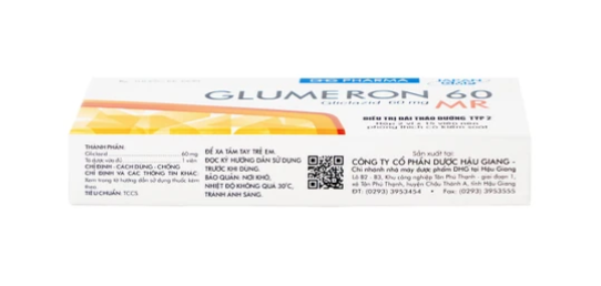 Thuốc Glumeron 60 MR DHG điều trị đái tháo đường típ 2 (2 vỉ x 15 viên).webp
