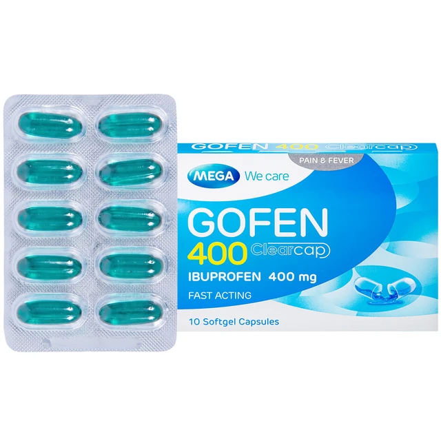 Thuốc Gofen 400 MEGA We care điều trị hạ sốt, giảm đau (5 vỉ x 10 viên).webp