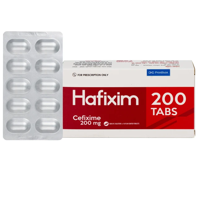 Thuốc Hafixim 200 Tabs DHG Pharma điều trị các trường hợp nhiễm khuẩn (3 vỉ x 10 viên).webp