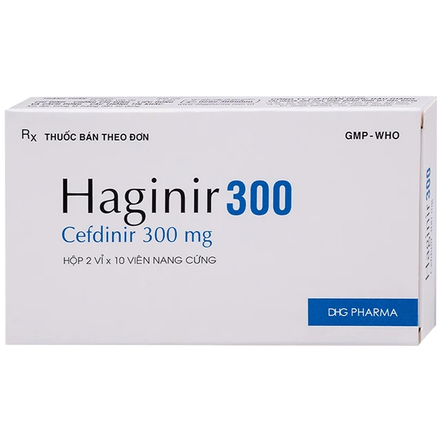 Thuốc Haginir 300 DHG điều trị viêm phổi cộng đồng, viêm phế quản mạn, viêm xoang cấp (2 vỉ x 10 viên).webp