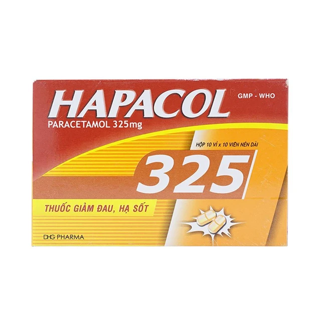 Thuốc Hapacol 325 DHG điều trị đau đầu, đau nửa đầu, đau răng (10 vỉ x 10 viên).webp