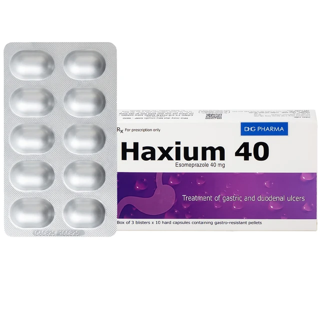 Thuốc Haxium 40 DHG hỗ trợ phòng và điều trị loét dạ dày - tá tràng (3 vỉ x 10 viên).webp