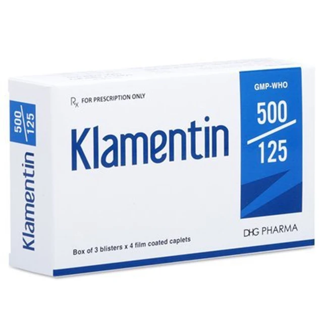 Thuốc Klamentin 500 DHG  (3 vỉ x 4 viên).webp