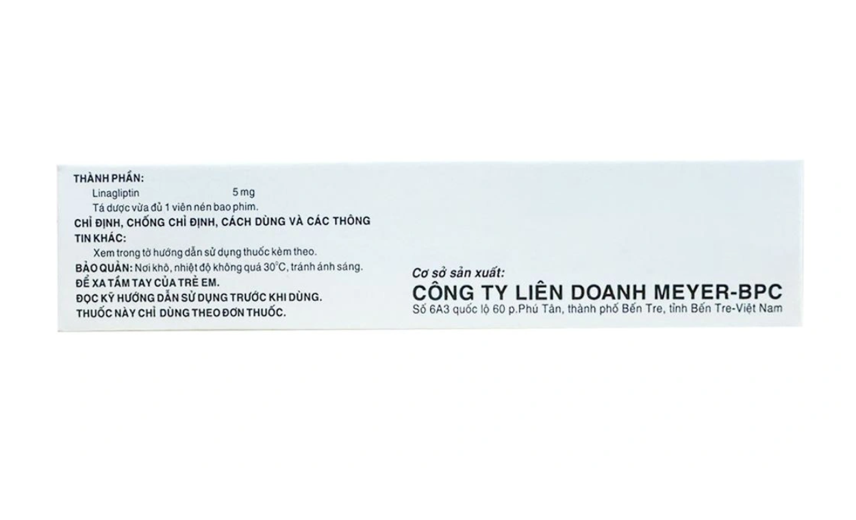 Thuốc Linliptin 5mg Meyer - BPC điều trị đái tháo đường típ 2 (3 vỉ x 10 viên).webp