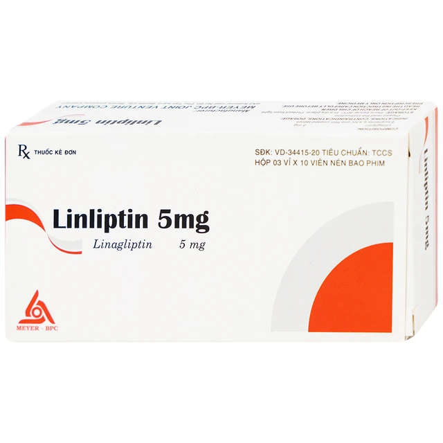 Thuốc Linliptin 5mg Meyer - BPC điều trị đái tháo đường típ 2 (3 vỉ x 10 viên).webp