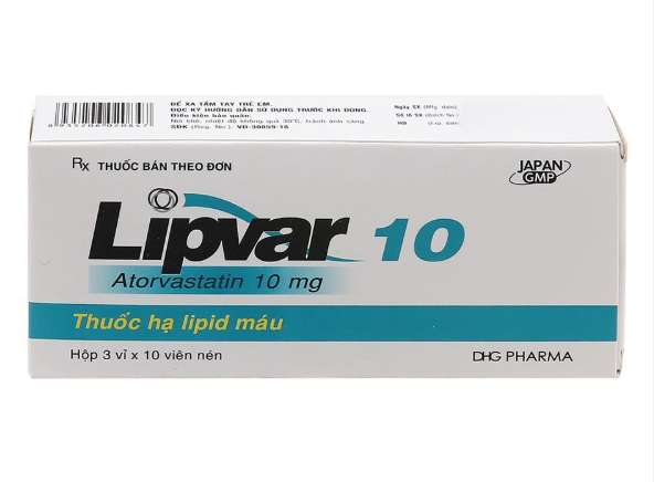 Thuốc Lipvar 10 DHG Pharma hạ lipid máu (3 vỉ x 10 viên).webp