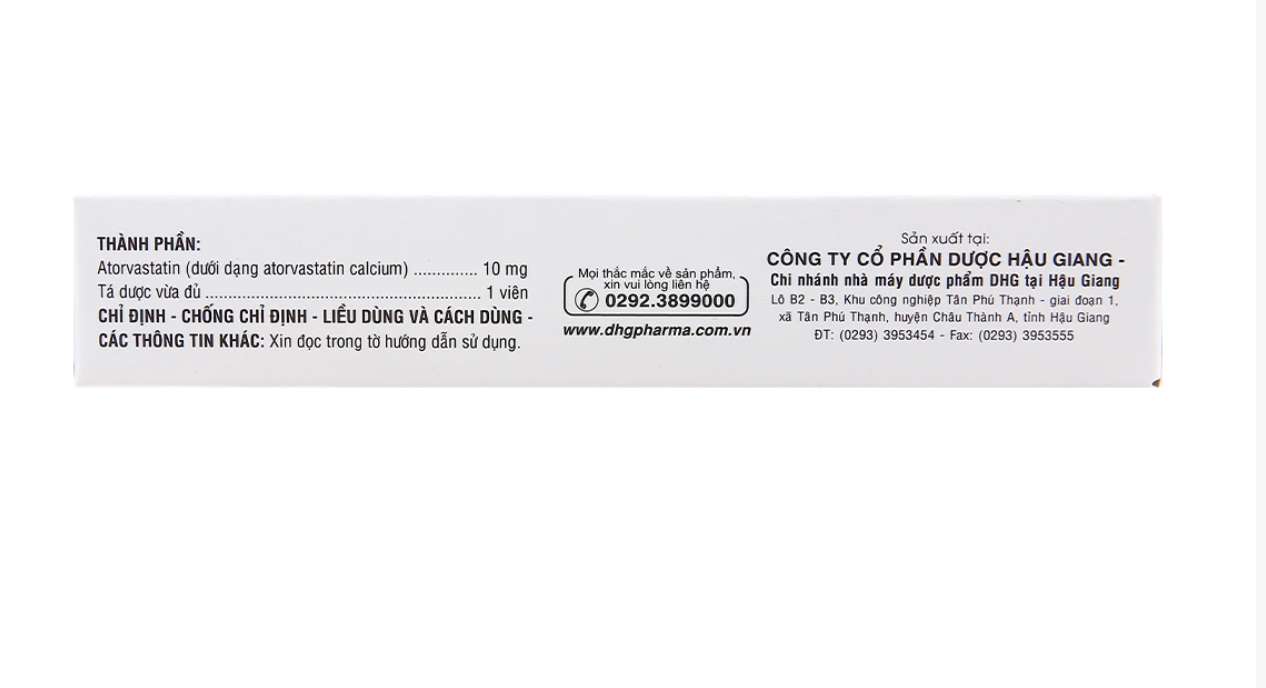 Thuốc Lipvar 10 DHG Pharma hạ lipid máu (3 vỉ x 10 viên).webp
