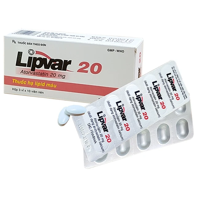 Thuốc Lipvar 20 DHG Pharma hạ lipid máu (3 vỉ x 10 viên).webp