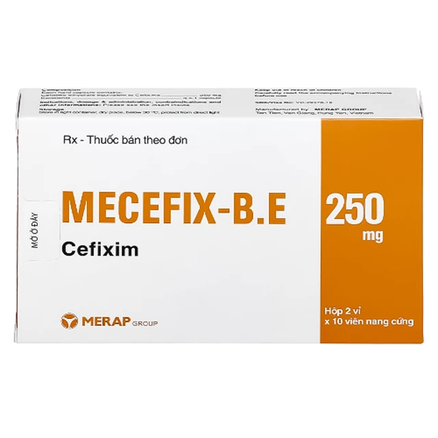Thuốc Mecefix-B.E 250mg điều trị nhiễm khuẩn đường tiết niệu (2 vỉ x 10 viên).webp