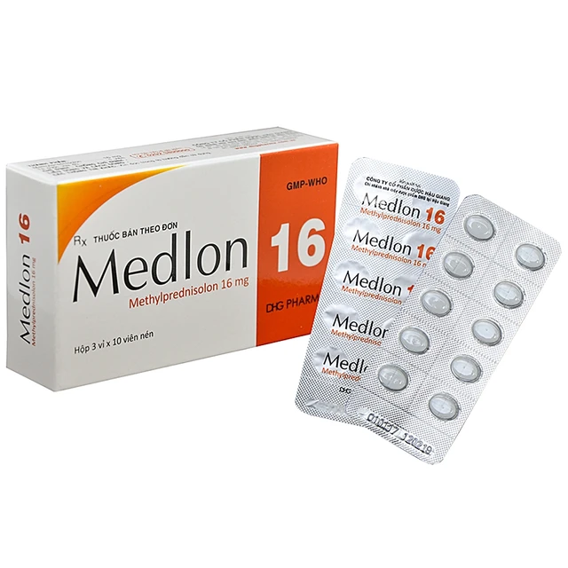 Thuốc Medlon 16 DHG Pharma chống viêm, giảm miễn dịch trong viêm khớp, lupus ban đỏ (3 vỉ x 10 viên).webp