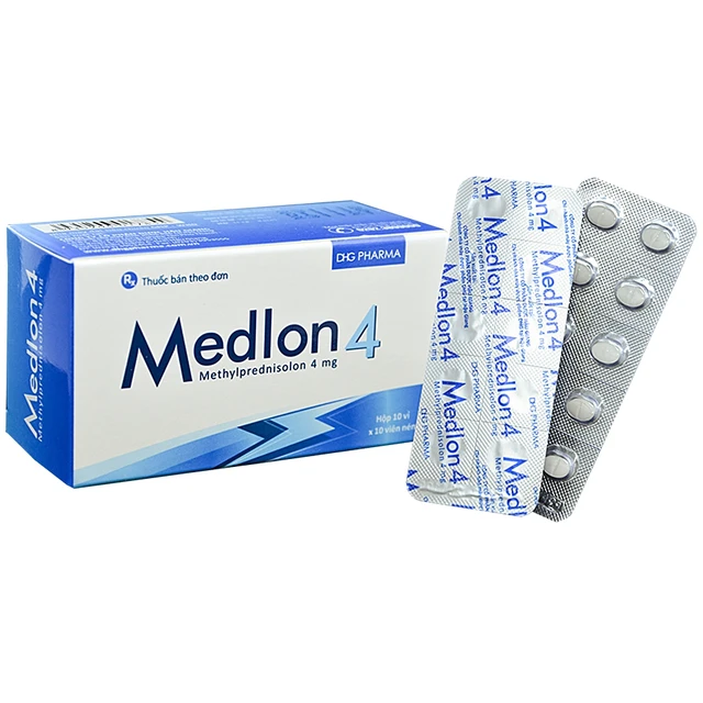 Thuốc Medlon 4 DHG Pharma chống viêm, giảm miễn dịch trong viêm khớp, lupus ban đỏ (10 vỉ x 10 viên).webp