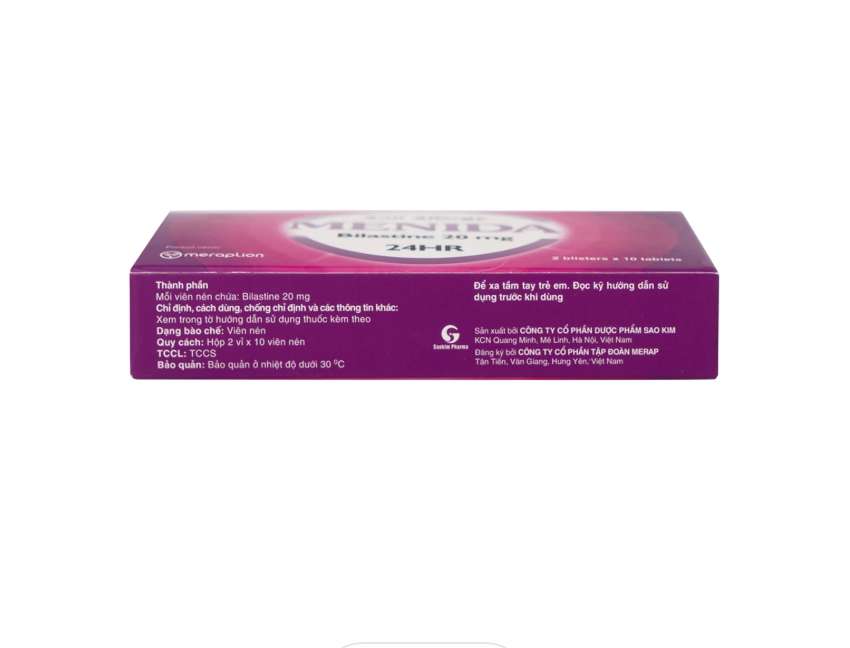 Thuốc Menida 20mg Merap điều trị viêm mũi dị ứng (2 vỉ x 10 viên).webp