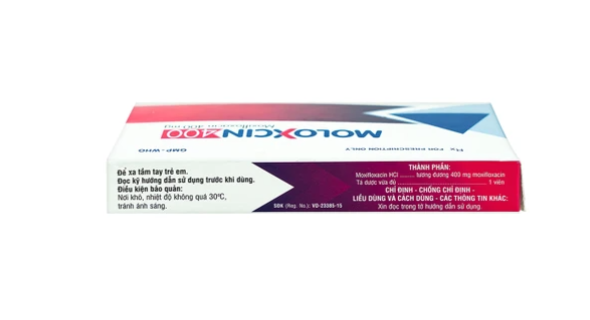 Thuốc Moloxcin 400 DHG điều trị các chứng nhiễm khuẩn, viêm phổi (1 vỉ x 10 viên).webp