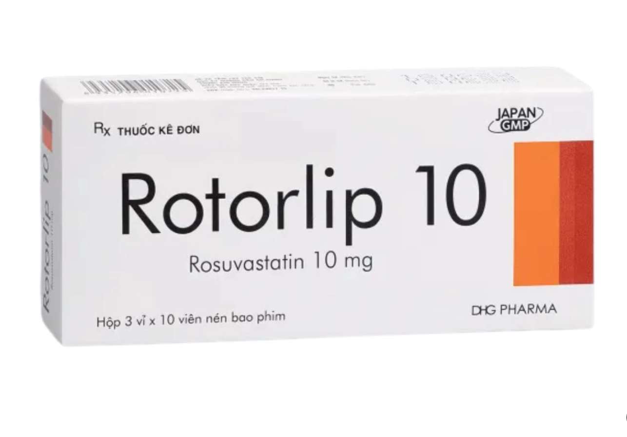 Thuốc Rotorlip 10 DHG điều trị tăng cholesterol máu tiên phát (3 vỉ x 10 viên).webp