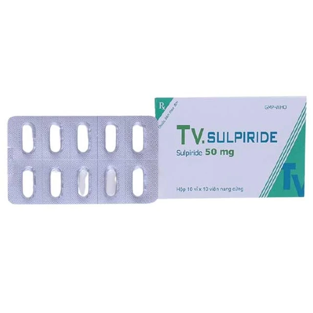 Thuốc TV.Sulpiride TV. Pharm điều trị chứng rối loạn tâm thần phân liệt (10 vỉ x 10 viên).webp