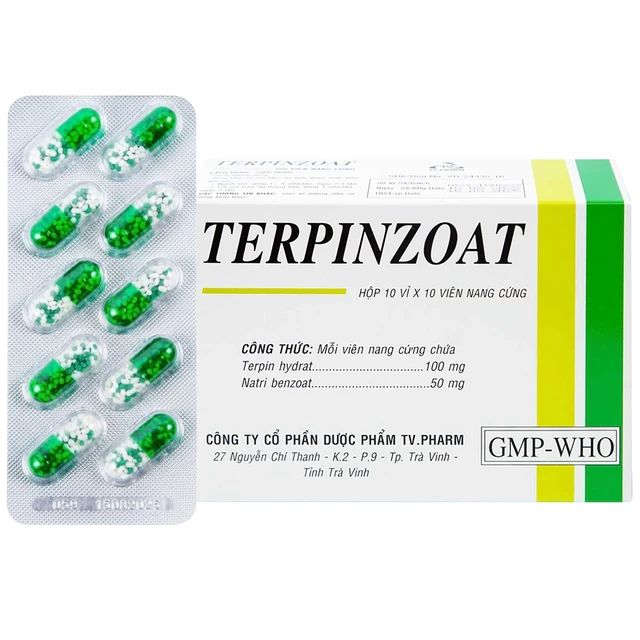 Thuốc Terpinzoat TV.PHARM làm loãng đờm và điều trị các triệu chứng ho (100 viên).webp