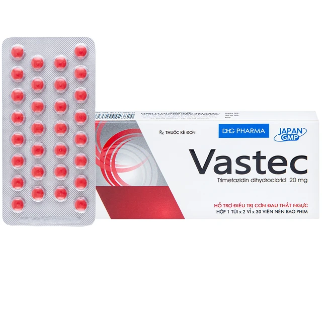 Thuốc Vastec DHG điều trị đau thắt ngực ổn định (2 vỉ x 30 viên).webp