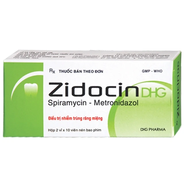 Thuốc Zidocin DHG điều trị nhiễm trùng răng miệng cấp tính (2 vỉ x 10 viên).webp