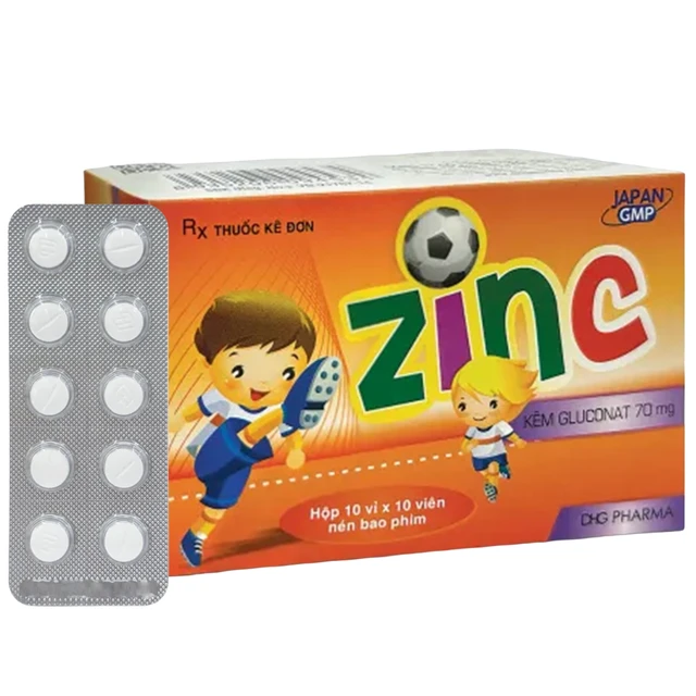 Thuốc Zinc 70mg DHG Pharma phòng ngừa và điều trị thiếu kẽm (10 vỉ x 10 viên).webp