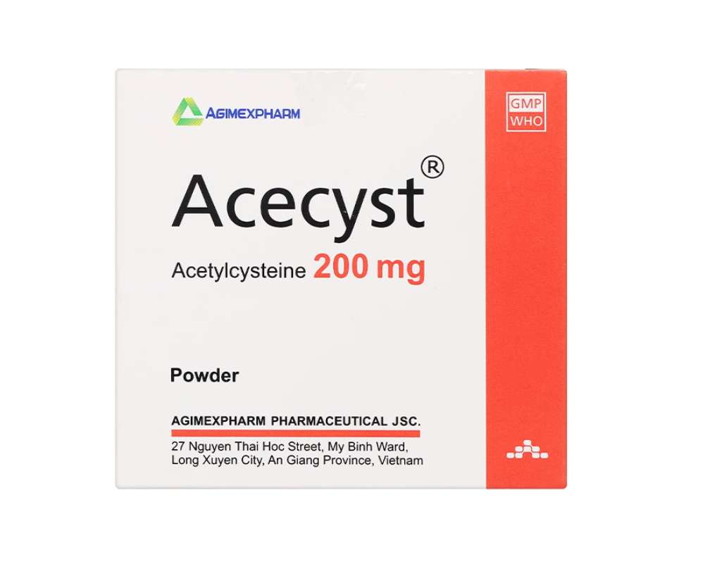 Thuốc bột Acecyst 200mg long đàm, dịu ho trong bệnh lý viêm hô hấp (30 gói x 1.6g).webp