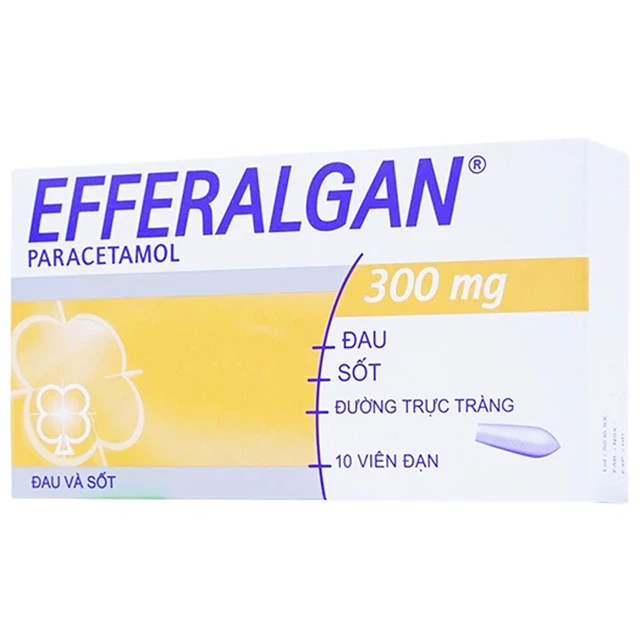 Thuốc đặt trực tràng Efferalgan 300mg giảm đau, hạ sốt (10 viên).webp