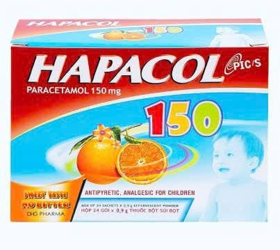 Thuốc giảm đau, hạ sốt Hapacol 150 (Hộp 24 gói 0.9gram).jpg