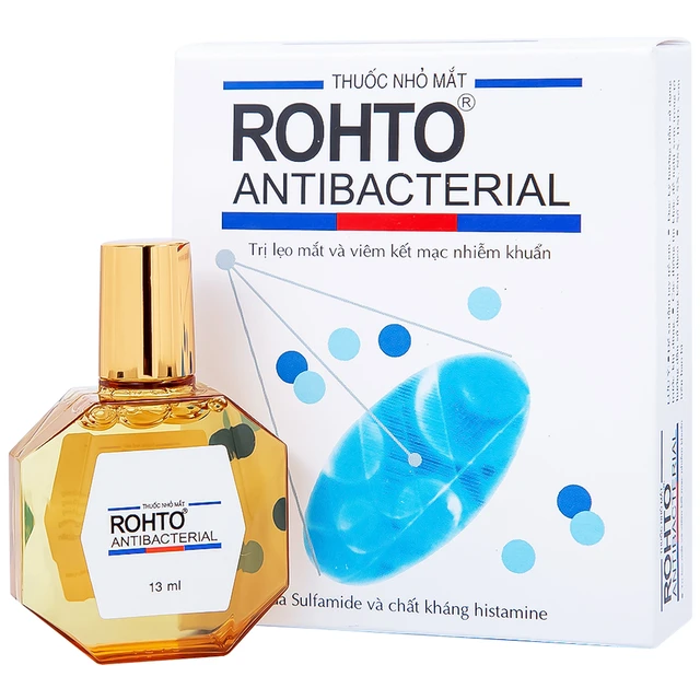 Thuốc nhỏ mắt Rohto Antibacterial điều trị lẹo mắt, viêm kết mạc, viêm mi mắt (13ml).webp