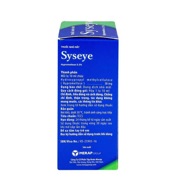 Thuốc nhỏ mắt Syseye Merap điều trị và làm giảm cảm giác khó chịu do khô mắt (10ml).webp