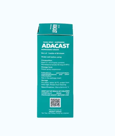 Thuốc xịt mũi Adacast Meraplion điều trị viêm mũi dị ứng, sung huyết và mất mùi, viêm mũi xoang (60 liều).webp