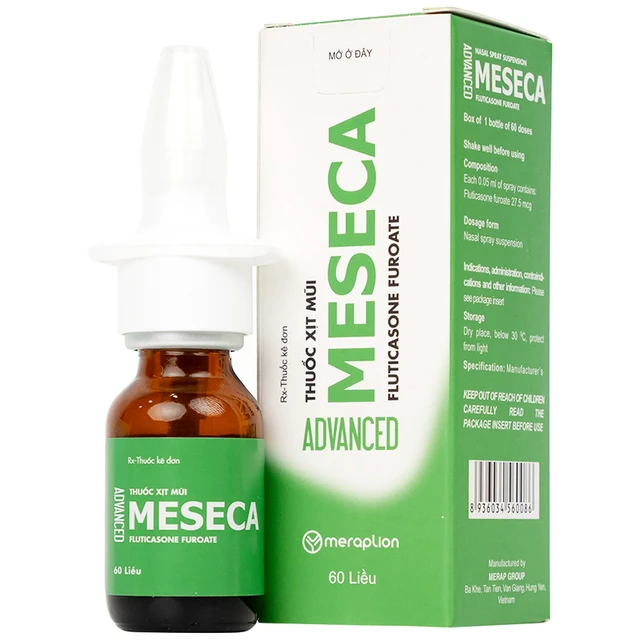 Thuốc xịt mũi Meseca Advanced Merap điều trị các triệu chứng chảy nước mũi, sung huyết mũi, ngứa mũi (60 liều).webp