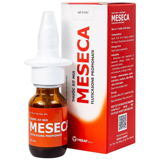 Thuốc xịt mũi Meseca Merap điều trị và dự phòng viêm mũi dị ứng (60 liều).webp