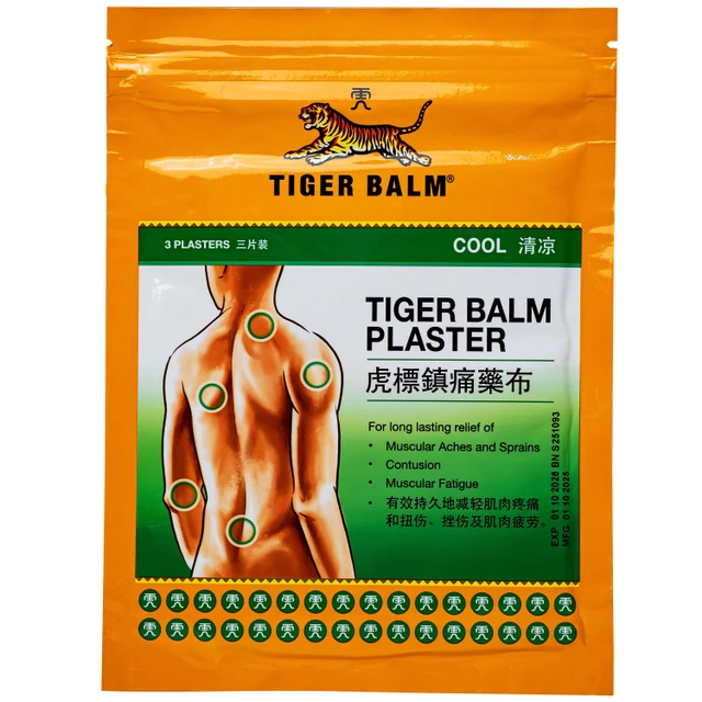 Miếng dán Tiger Balm Plaster Cool Haw Par giảm mỏi cơ, đau và nhức cơ (7cm x 10cm) (12 gói x 3 miếng).webp
