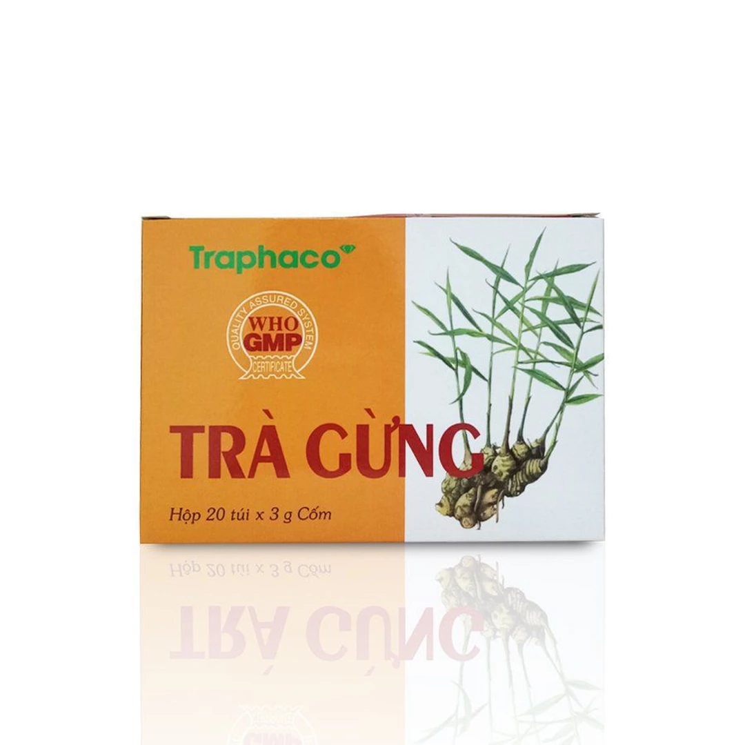 Trà gừng Traphaco giảm đau bụng, đầy trướng (Hộp 20 gói).webp