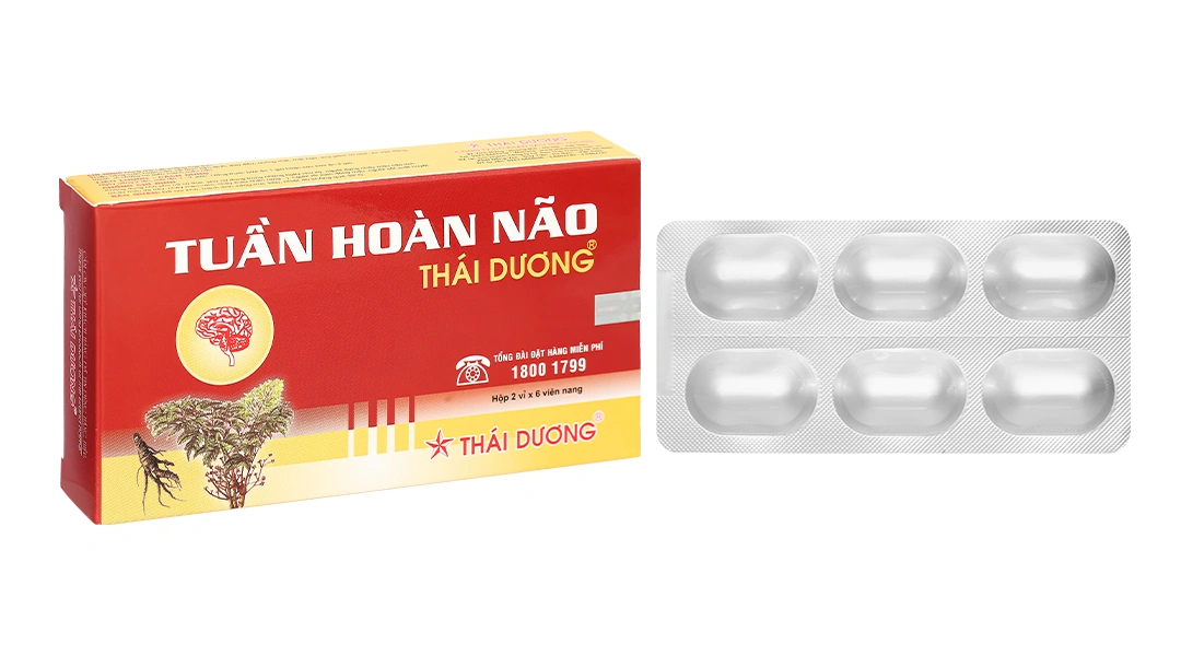 Tuần Hoàn Não Thái Dương hỗ trợ điều trị thiểu năng tuần hoàn não (2 vỉ x 6 viên).webp