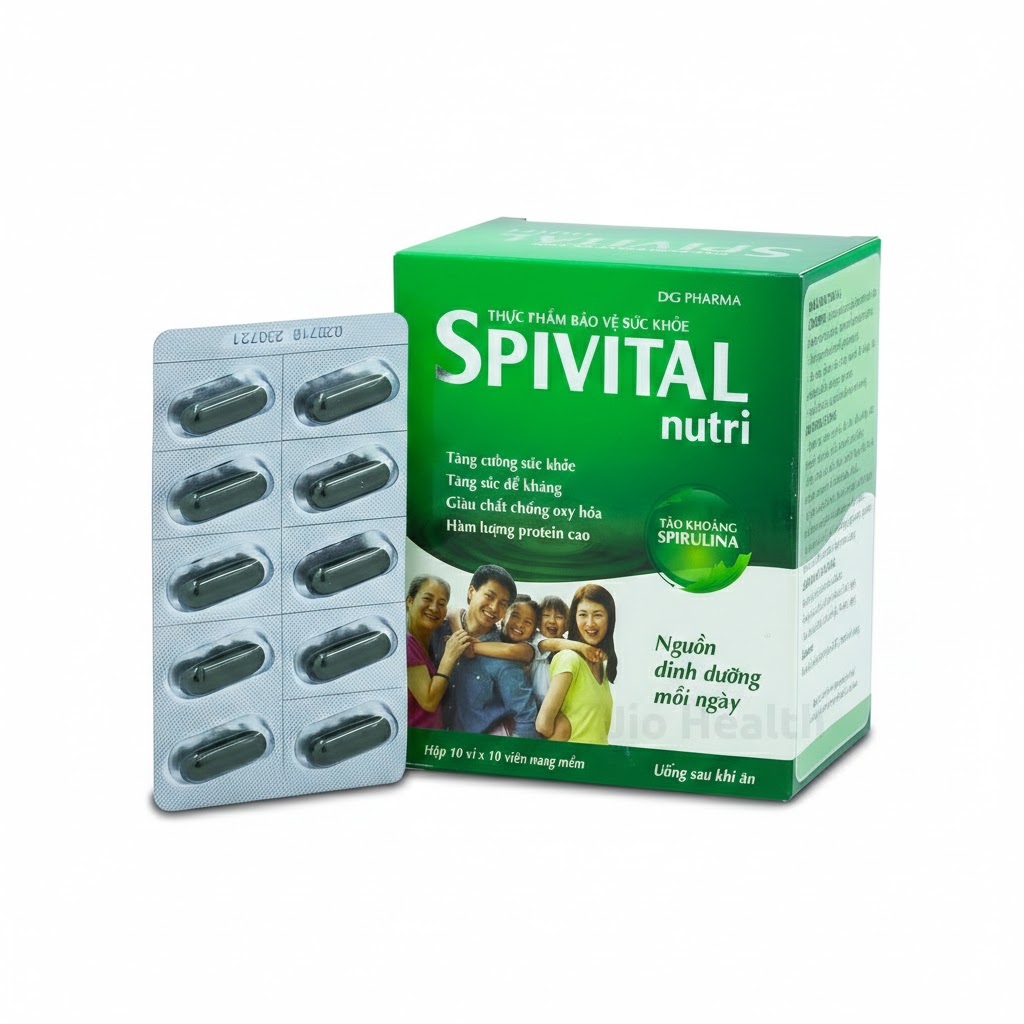 Viên Tảo Bổ Sung Vitamin Và Khoáng Chất SPIVITAL MAMA Dành cho Phụ nữ mang thai & Cho con bú DHG Pharma (Hộp 100 viên.jpg