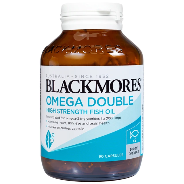 Viên hỗ trợ cho tim, mắt và da Blackmores Omega Double High Strength Fish Oil (90 viên).webp